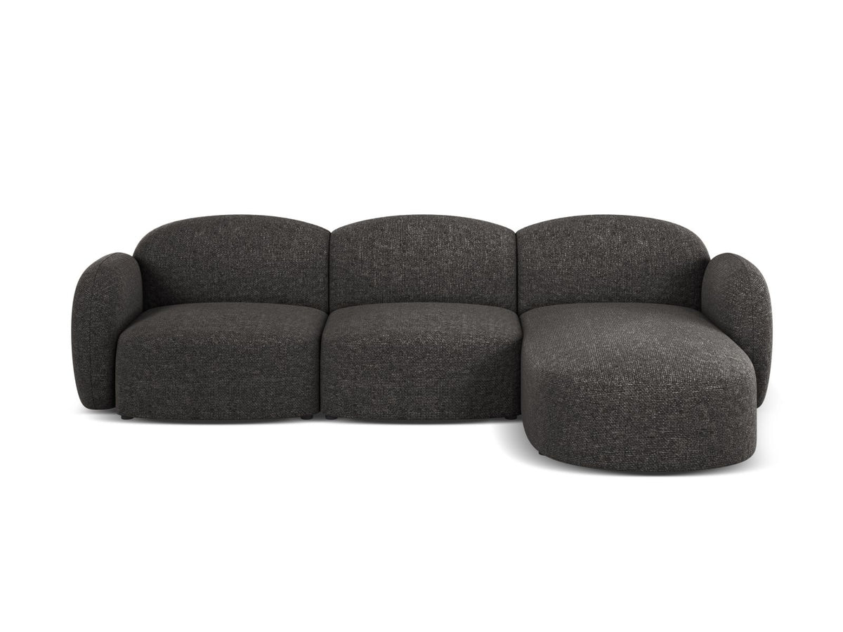 Blair — Corner Sofa Anthracite (Eden 21 Black) Black Plastic Right
