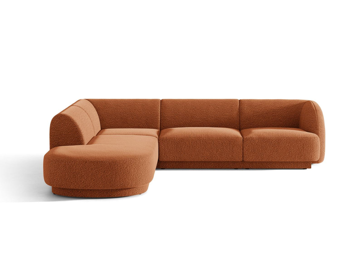Miley — Corner Sofa Terracotta (Baloo 2078) Black Plastic Left