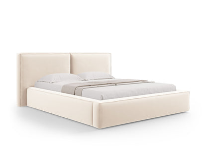 Arendal — Bed Light Beige (Bluvel 22) Black Plastic