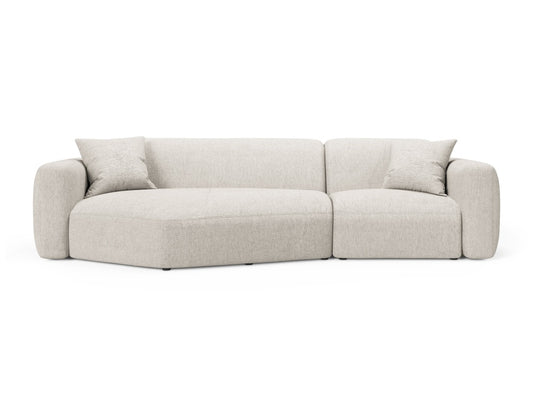 Strino — Corner Sofa Beige (Sorella 03) Black Plastic Left