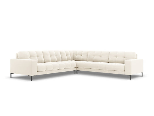 Mamaia — Corner Sofa Light Beige (Bluvel 22) Black Metal