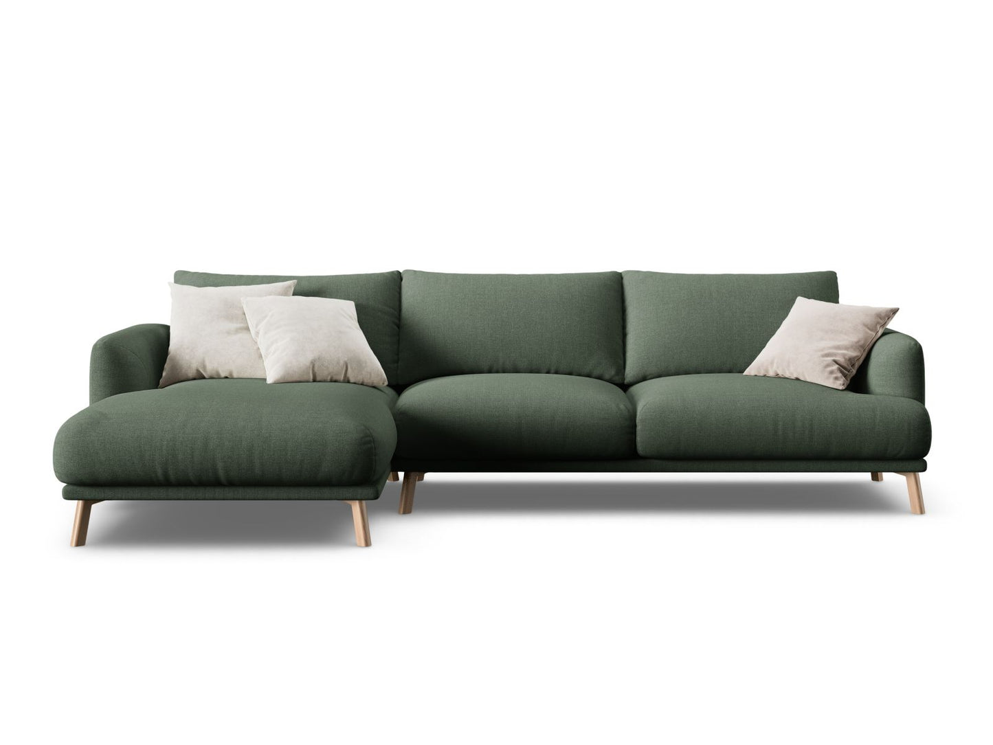 Naomi — Corner Sofa Moss Green (Liberty 12) Wood Left