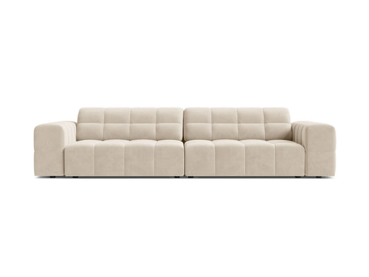 Jennifer — Sofa Light Beige (Bluvel 22) Black Plastic