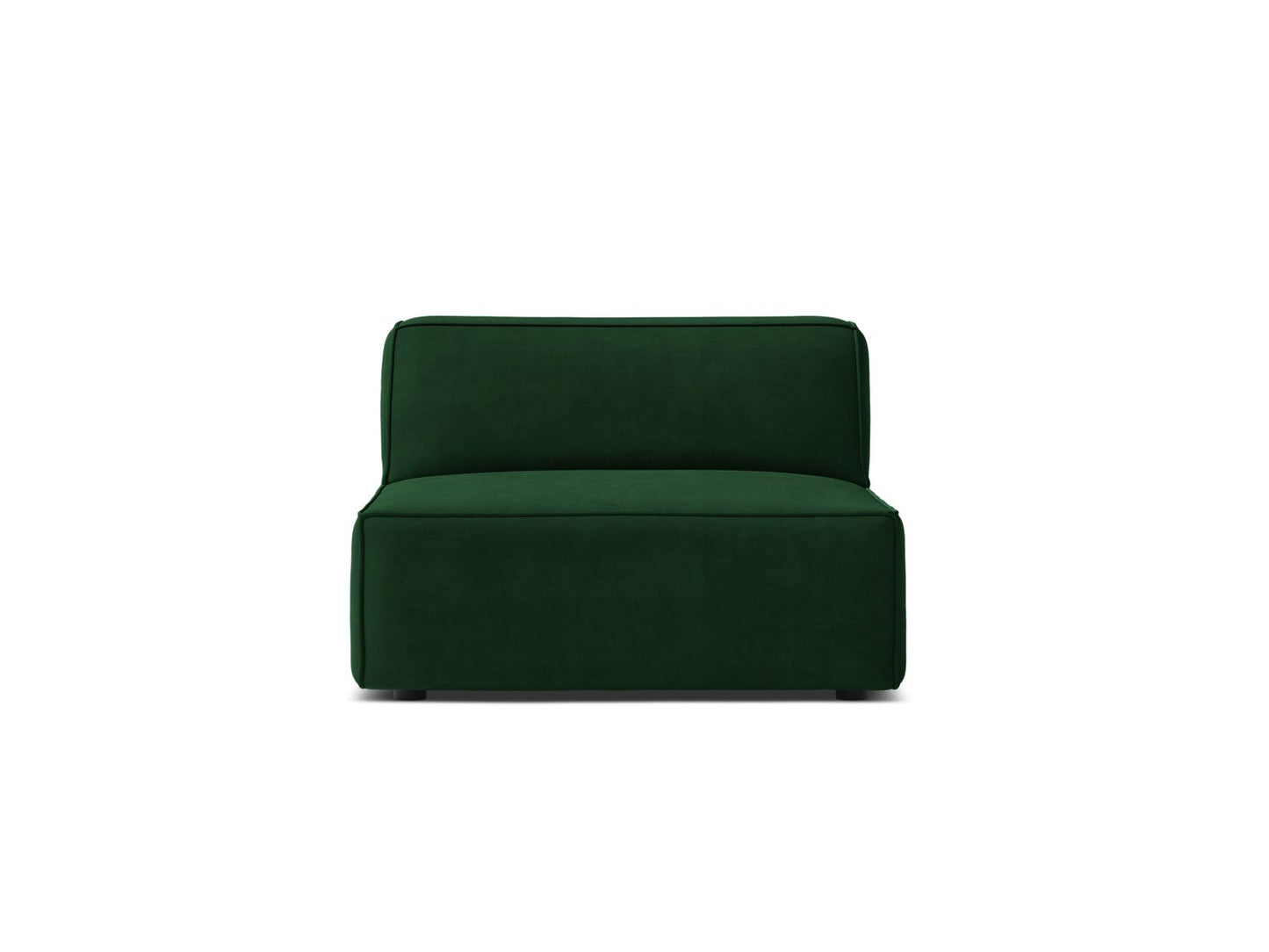 Jodie — Modular Sofa Bottle Green (Bluvel 78) Black Plastic