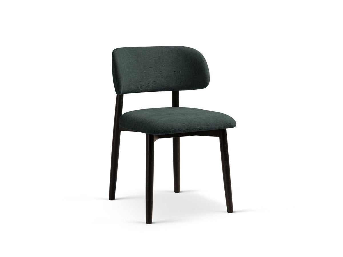 Evan — Kitchen Chair (49.5x51x77 cm) Petrol (Rebel 14) Black Beech Wood