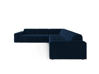 Chicago — Corner Sofa Royal Blue (Bluvel 86) Black Plastic
