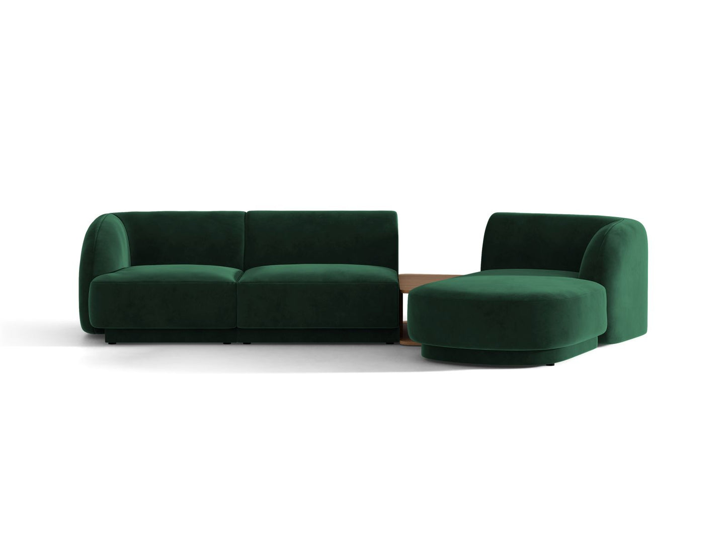 Miley — Sofa Bottle Green (Bluvel 78) Black Plastic Right