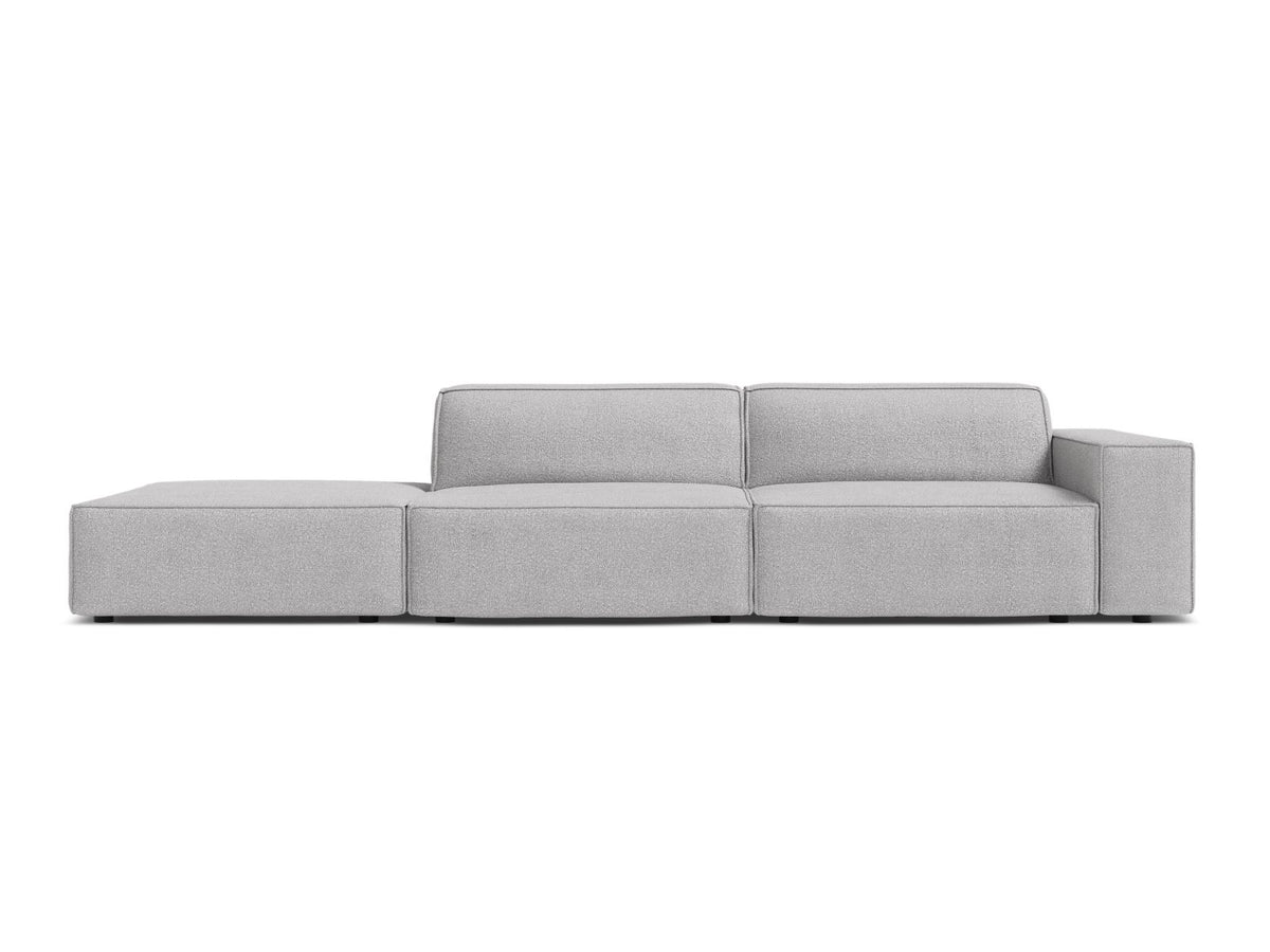 Jodie — Sofa Light Grey (Baloo 2085) Black Plastic Left