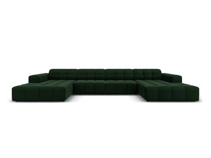 Chicago — Panoramic Sofa Bottle Green (Bluvel 78) Black Plastic