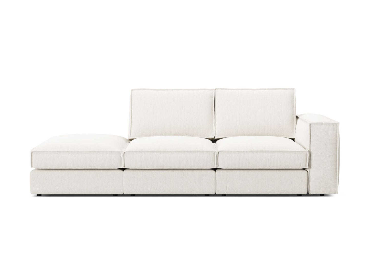 Pola — Sofa White (BABEL WHITE) Black Plastic Left