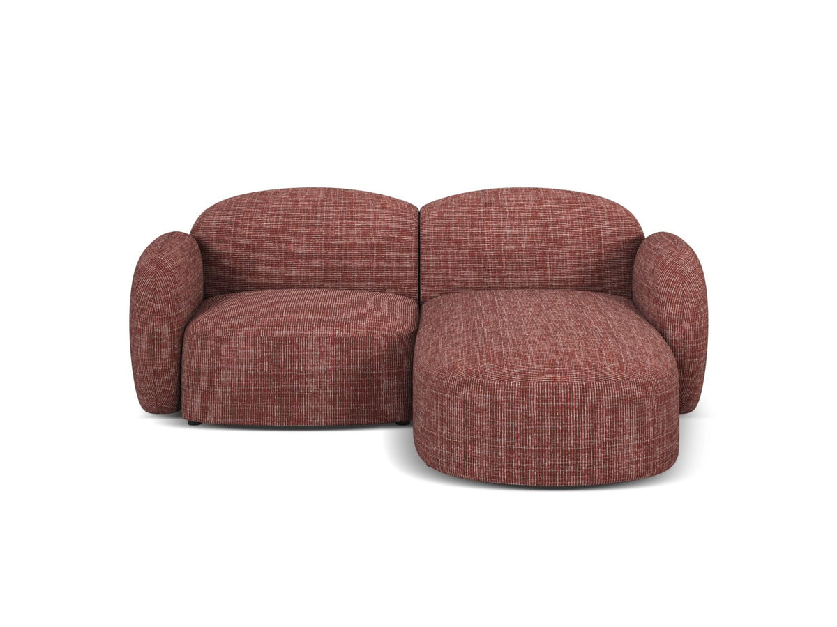 Blair — Corner Sofa Red (Baltimore Marsala) Black Plastic Right