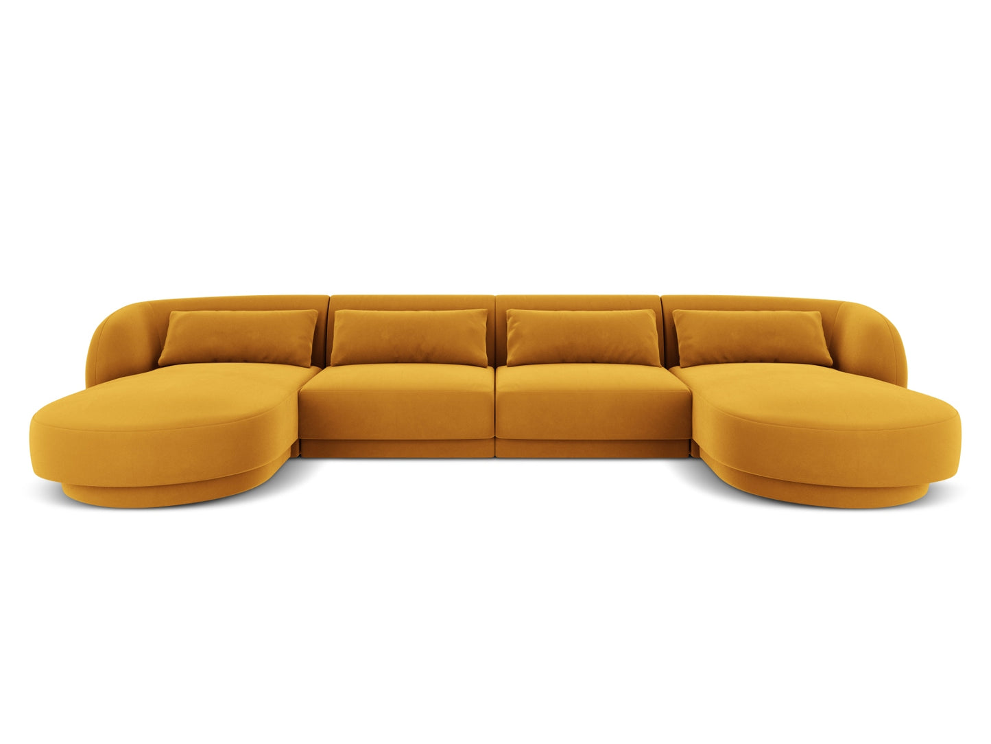 Tulum — Panoramic Sofa Yellow (Bluvel 68) Black Plastic
