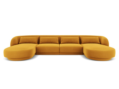 Tulum — Panoramic Sofa Yellow (Bluvel 68) Black Plastic