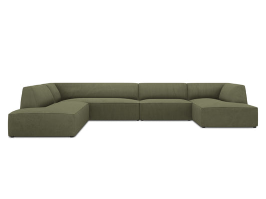 Ruby — Panoramic Sofa Green (Scala Forest) Black Plastic Left