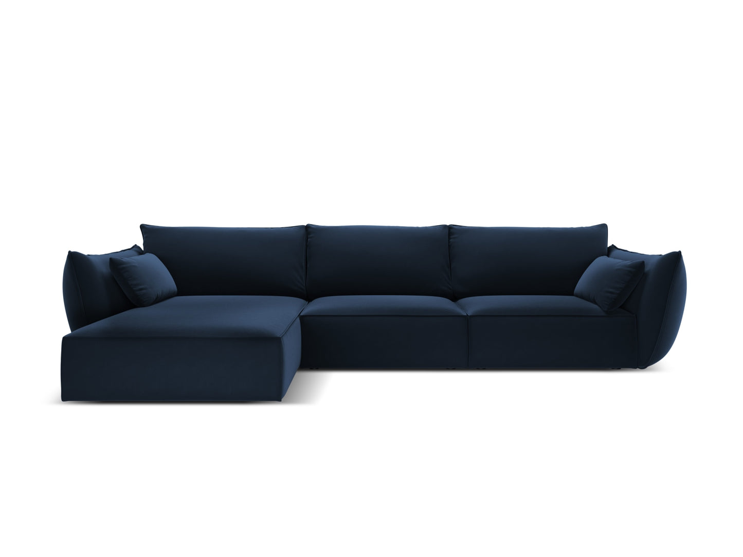 Kaelle — Corner Sofa Royal Blue (Bluvel 86) Black Plastic Left