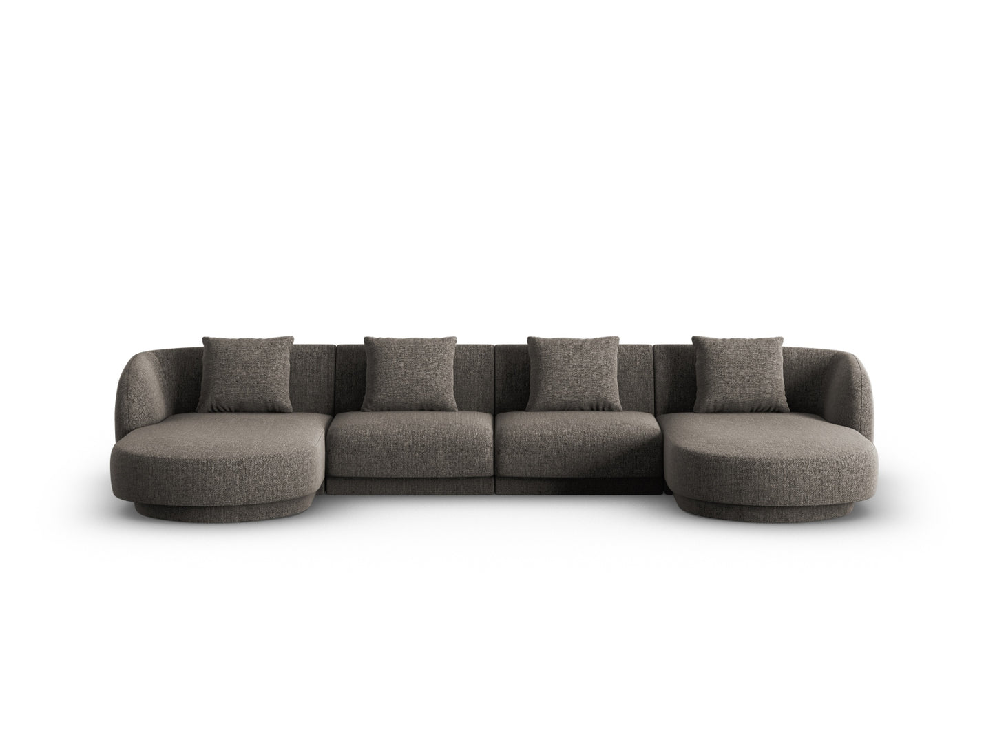 Tulum — Panoramic Sofa Grey (Haga 16) Black Plastic