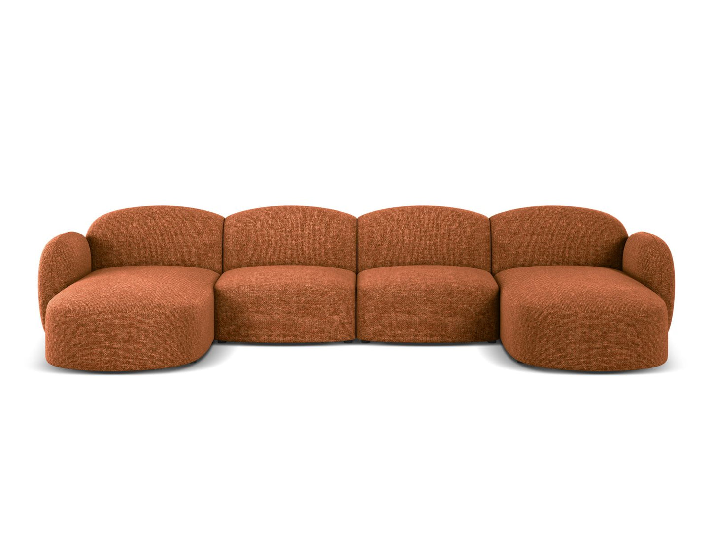 Blair — Panoramic Sofa Brick (Eden 10 Terra) Black Plastic