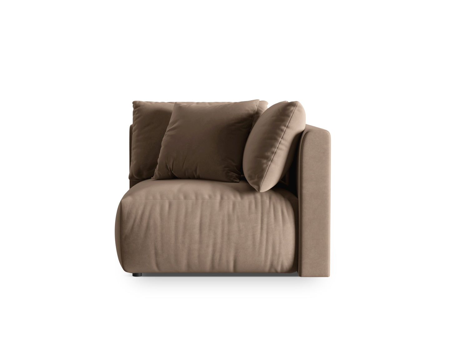 Chris — Modular Sofa Light Brown (Casino Taupe) Black Plastic