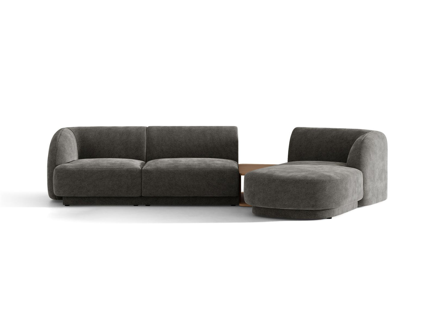 Miley — Sofa Grey (Haga 16) Black Plastic Right