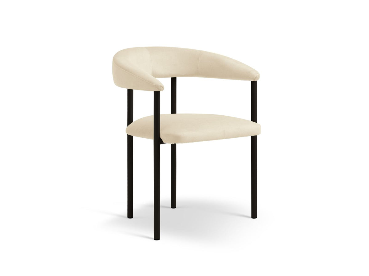 Lea — Chair (56.5x53.5x74 cm) Ivory (Magic Velvet 2256) Black