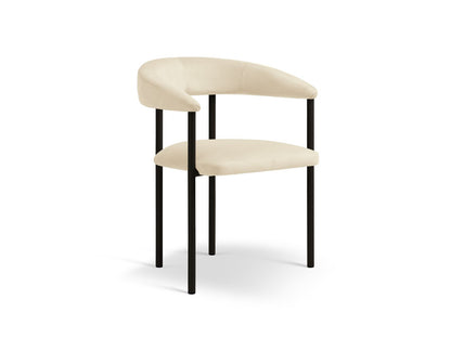 Lea — Chair (56.5x53.5x74 cm) Ivory (Magic Velvet 2256) Black