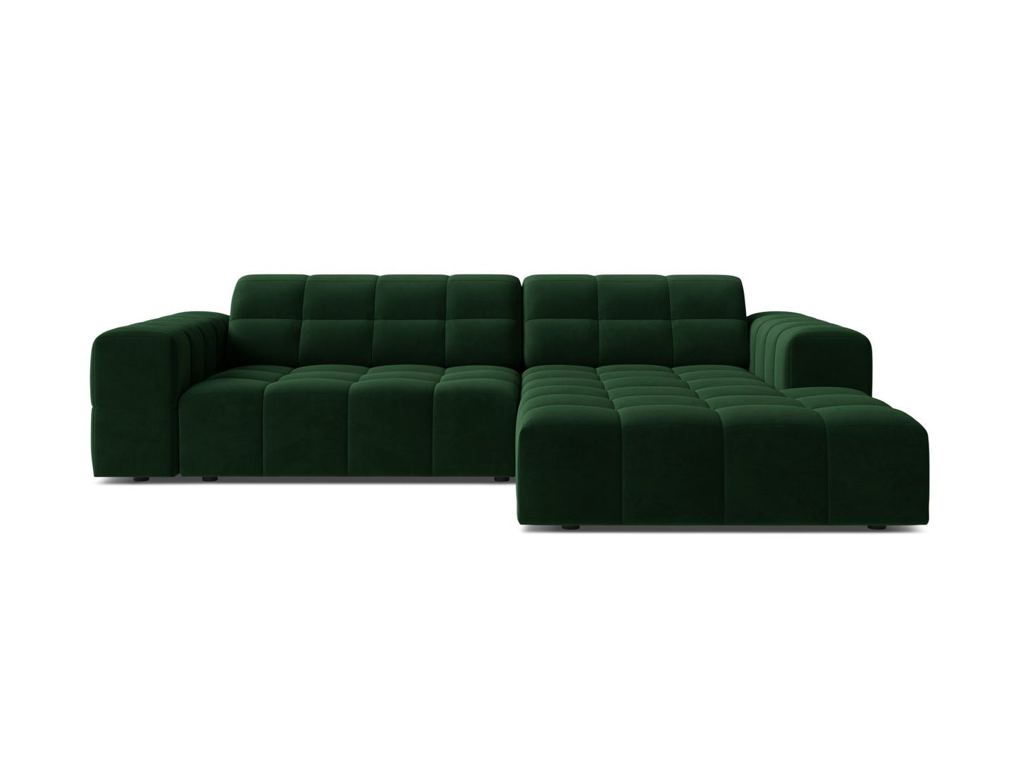 Jennifer — Corner Sofa (234x167x78 cm) Bottle Green (Bluvel 78) Right