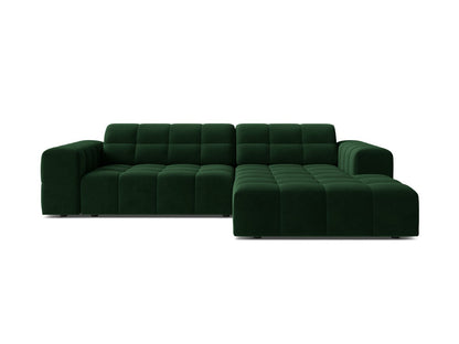 Jennifer — Corner Sofa (234x167x78 cm) Bottle Green (Bluvel 78) Right