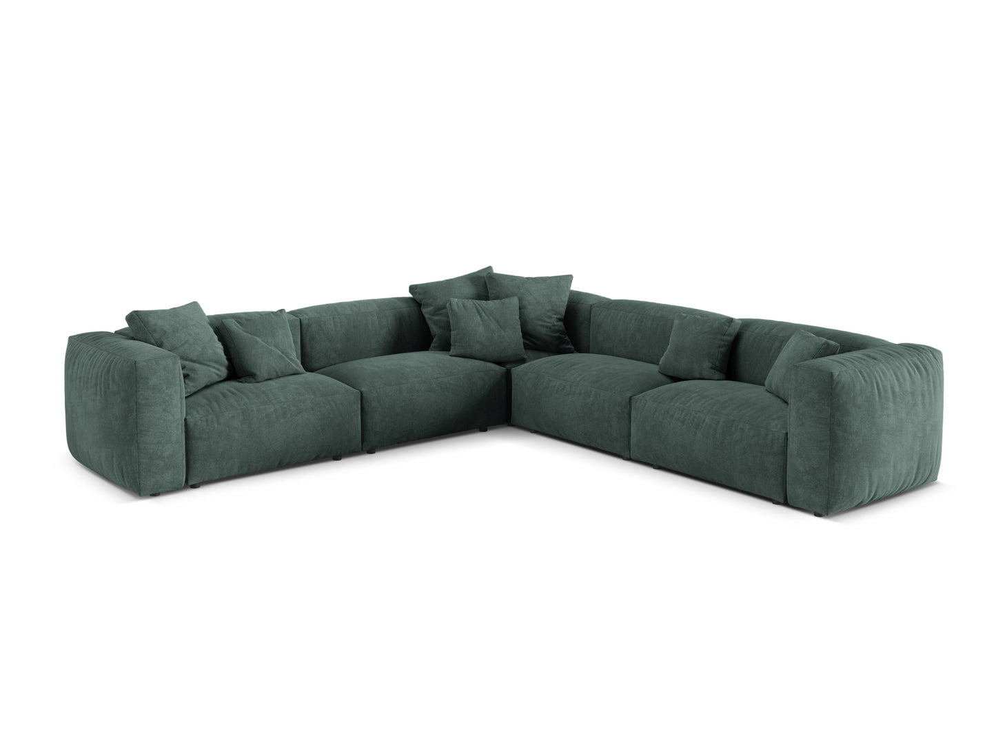 Martina — Corner Sofa Petrol (Vogue 12) Black Plastic
