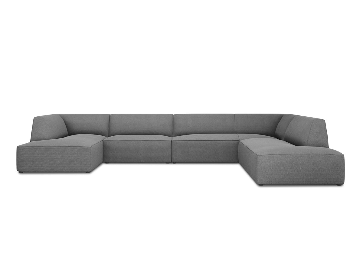 Ruby — Panoramic Sofa Grey (Ottawa 11) Black Plastic Right