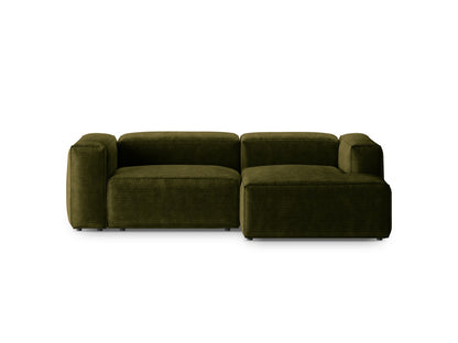 Bergamo — Corner Sofa Green (Perla 60) Black Plastic Right