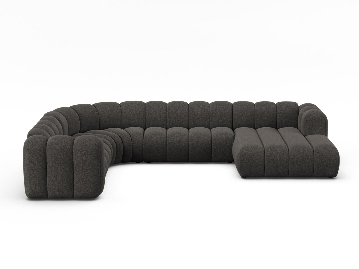 Lupine — Panoramic Sofa Dark Grey (Eden 20 Graphite) Black Plastic Left