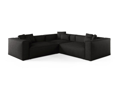 Aveiro — Corner Sofa Black (Liberty 22) Black Plastic