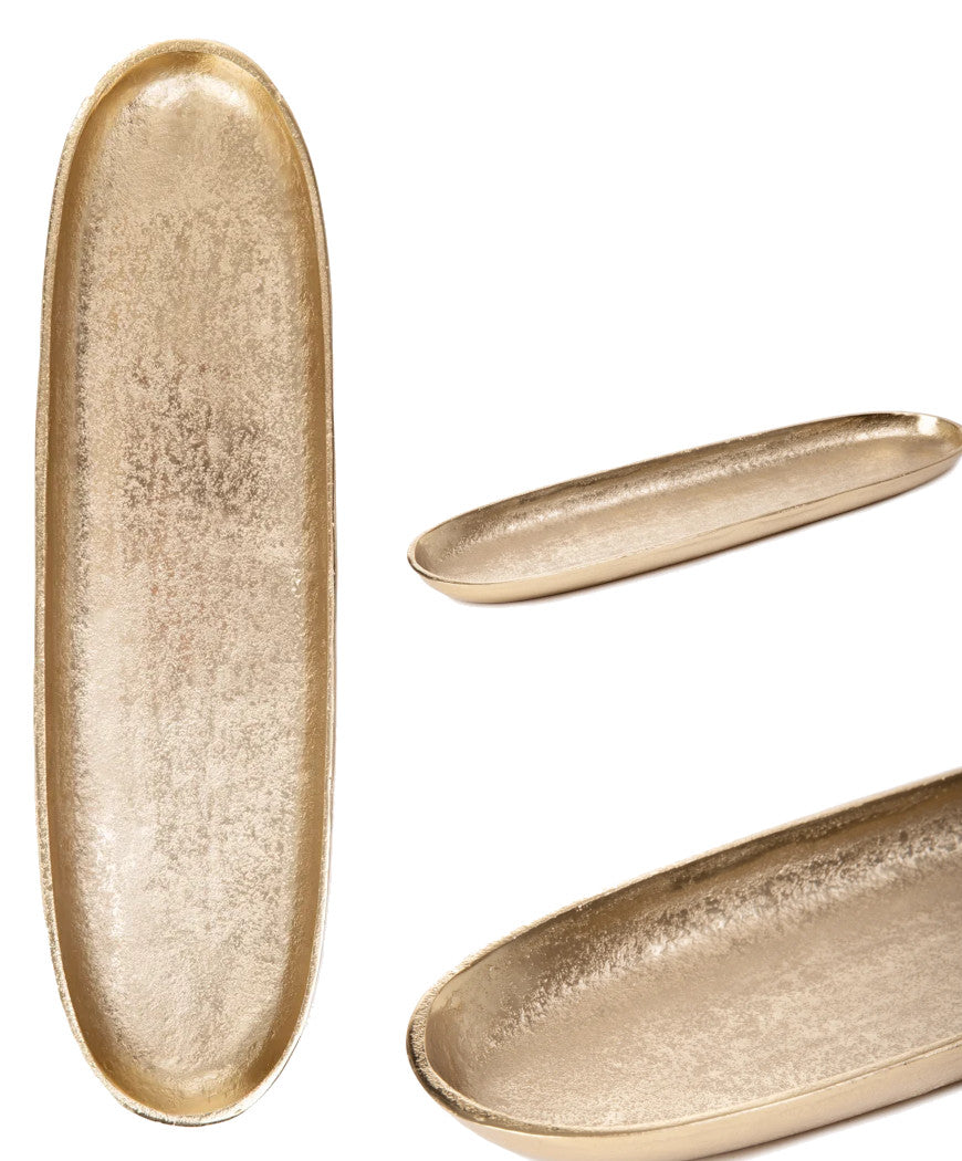GIRONA Oblong Gold Decorative Tray 39x12x3 cm