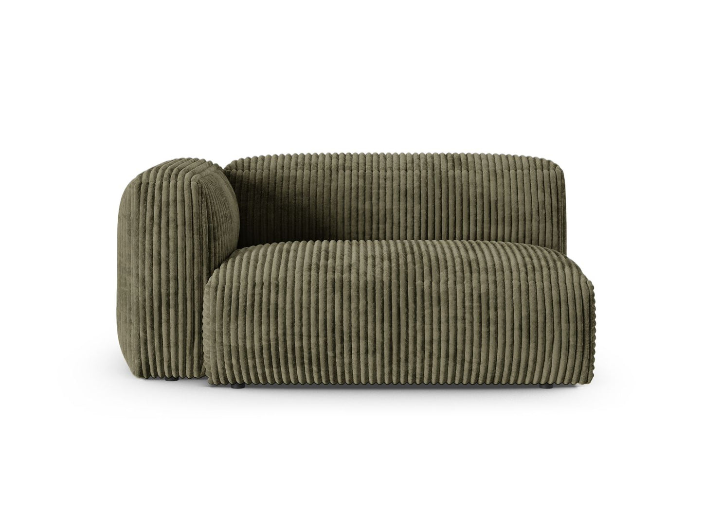 Martina — Modular Sofa Moss Green (Tilia 37) Black Plastic