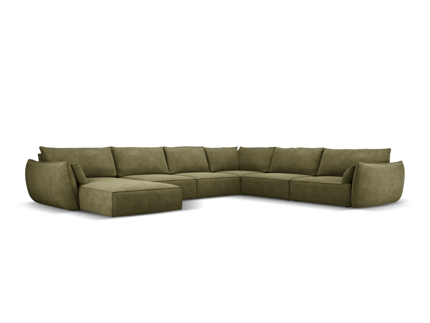 Kaelle — Panoramic Sofa Green (Over The Horizon 38) Black Plastic Right