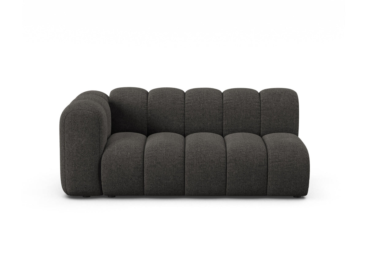 Lupine — Modular Sofa Dark Grey (Eden 20 Graphite) Black Plastic Left