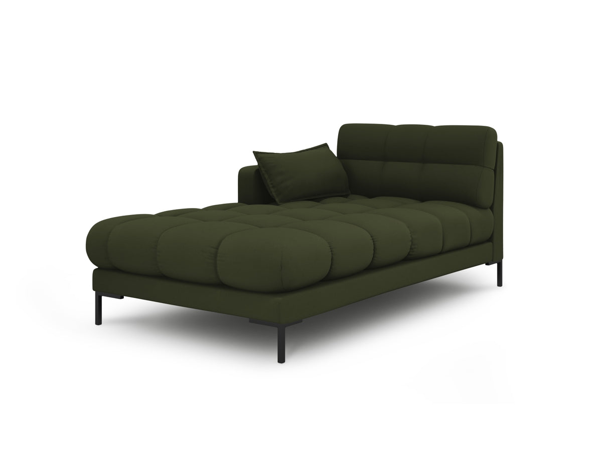 Mamaia — Chaise Longue Green (Neve 39) Black Metal Left