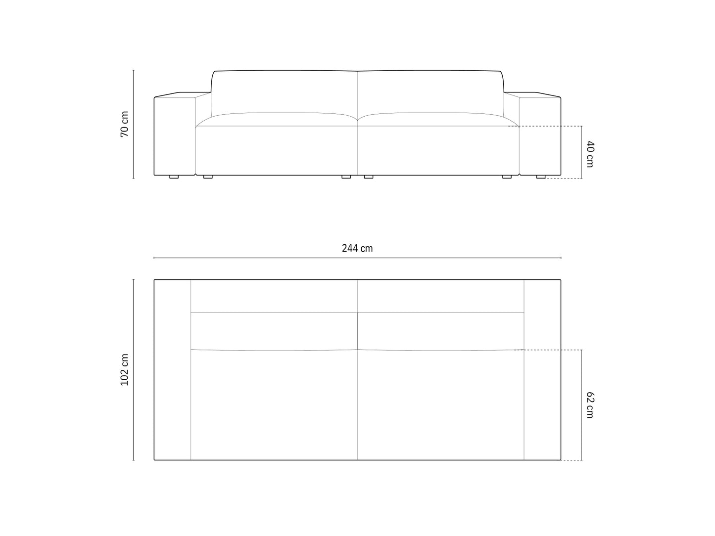 Chicago — Sofa (244x102x70 cm)