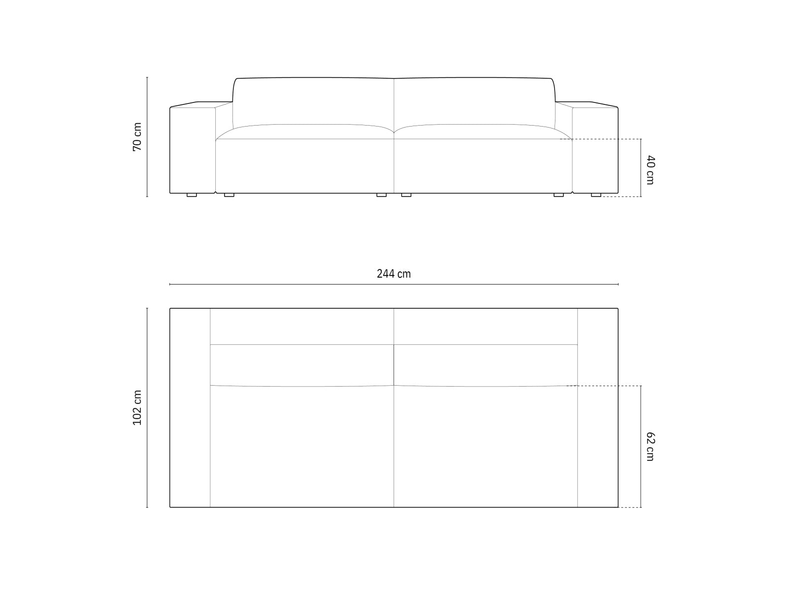 Chicago — Sofa (244x102x70 cm)