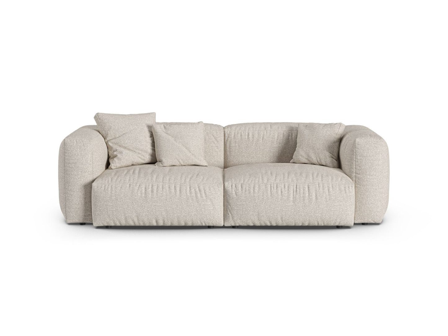 Martina — Sofa Beige (Monet Sand) Black Plastic