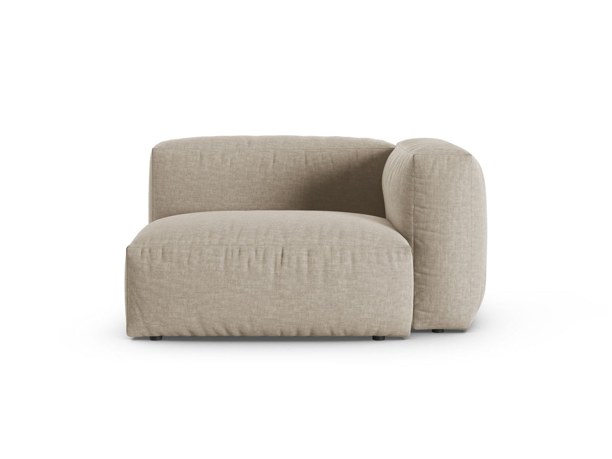 Martina — Modular Sofa Light Beige (Boston Toffee) Black Plastic Right