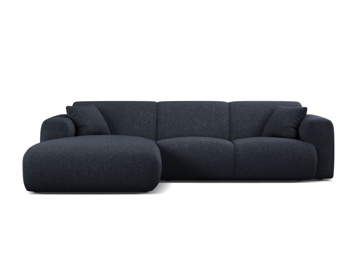 Molino — Corner Sofa Navy Blue (Eden 16 Deep Blue) Black Plastic Left