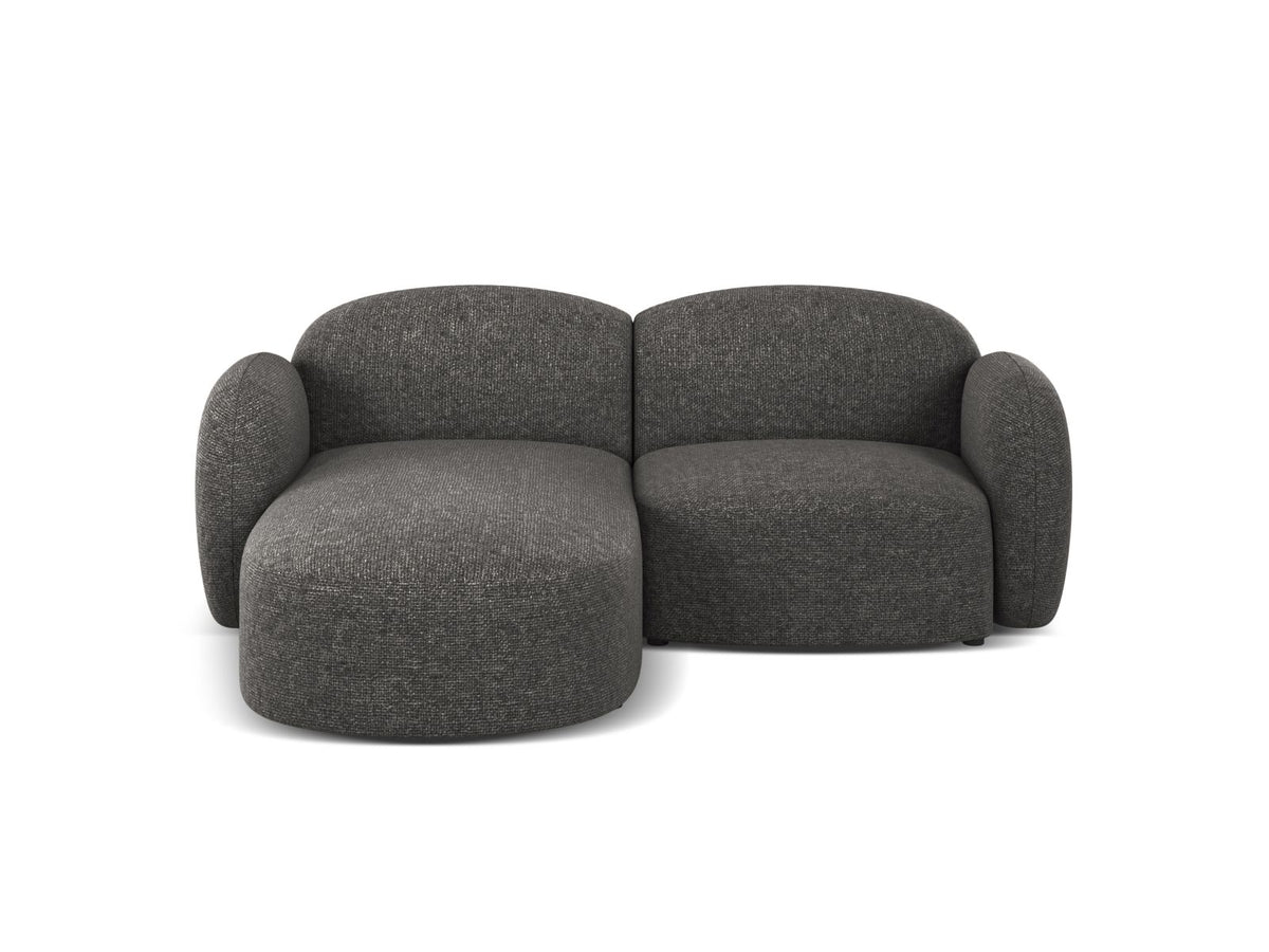 Blair — Corner Sofa Dark Grey (Eden 20 Graphite) Black Plastic Left