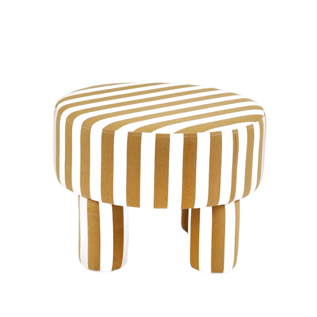 Puff CHIARO Beige and White Pouf 50x50x37 cm