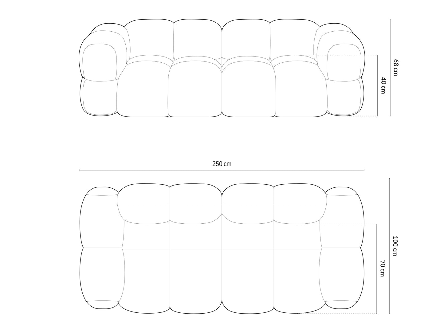 Loretto — Sofa (250x100x68 cm)