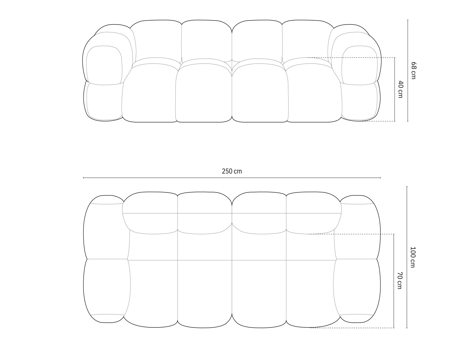Loretto — Sofa (250x100x68 cm)