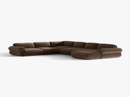 Ophelia — Panoramic Sofa (370x289x84 cm) Chocolate (Salvador 4) Left
