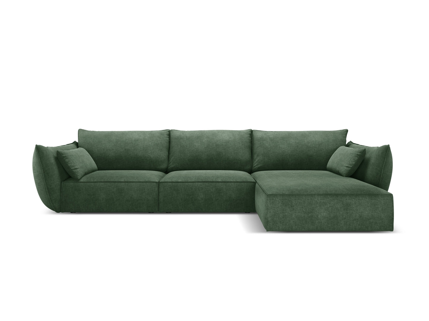 Kaelle — Corner Sofa Bottle Green (Over The Horizon 39) Black Plastic Right