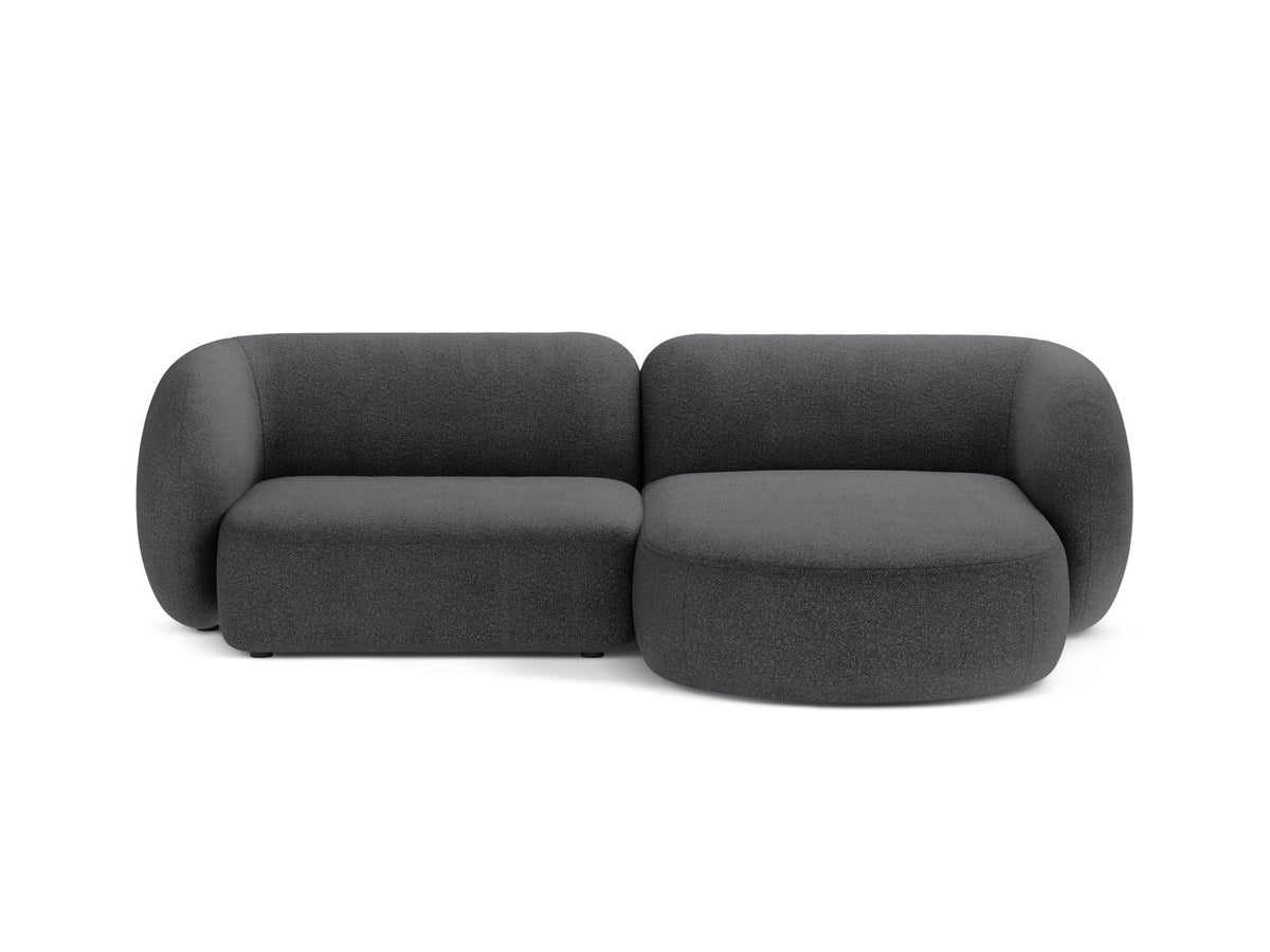 Kate — Corner Sofa Dark Grey (Baloo 2083) Black Plastic Right