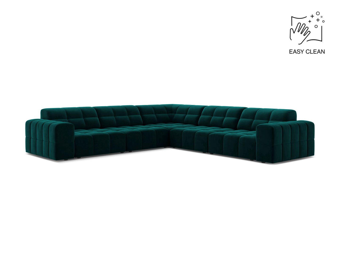 Jennifer — Corner Sofa (285x285x78 cm) Deep Petrol (Venus 2911)